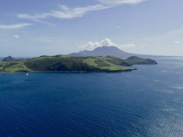 St. Kitts Anchorage Ballast Bay Nevis in background